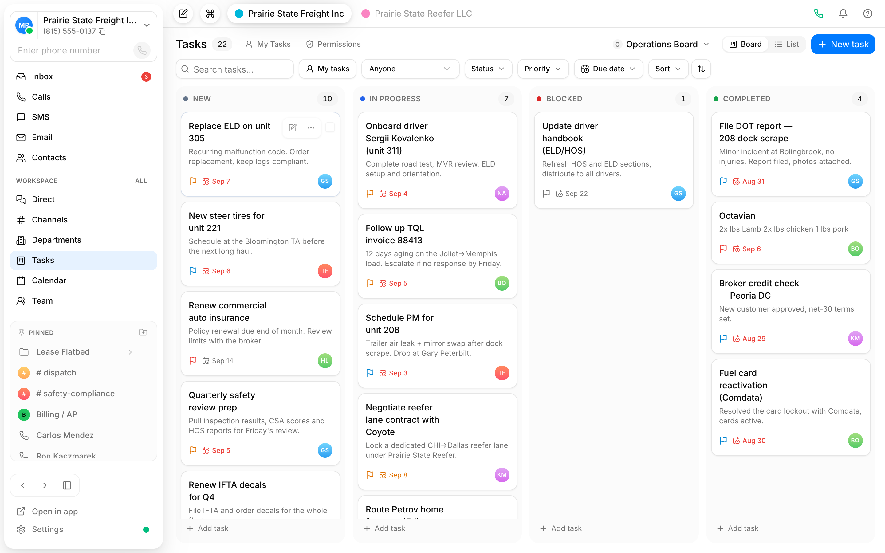 Turn a call into a task before you forget it